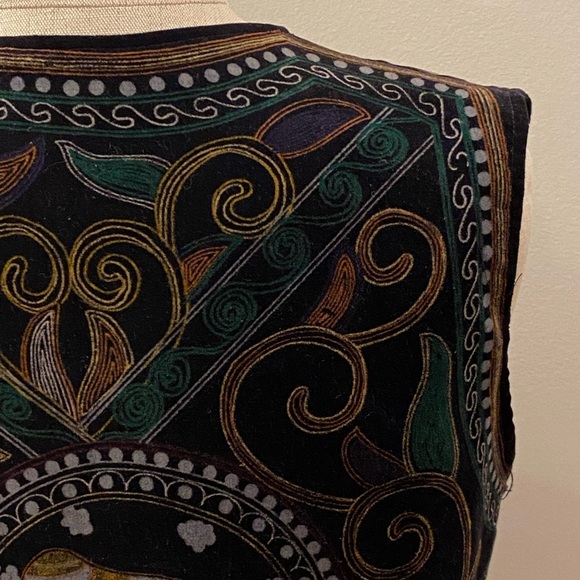 Pabst Blue Ribbon Womens Vest Beautiful Velvet Print w Elephants / Size XXL - Picture 9 of 14